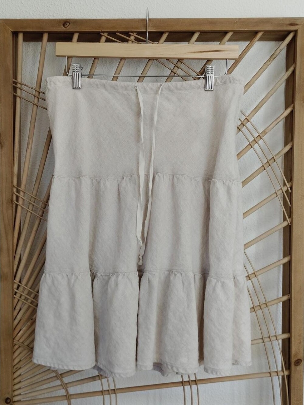 Allen Allen 100% Linen Tiered Skirt / Size: Medium